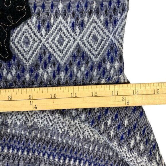 Free People Strapless Mini Dress Women Medium Blue Black Embellished Fairy Goth - Picture 13 of 16